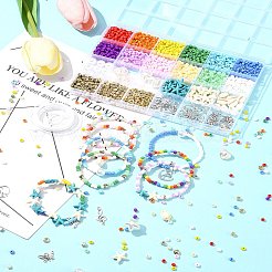 Наборы ювелирных украшений из стекла и бисера «сделай сам»&nbsp;DIY-FS0006-90