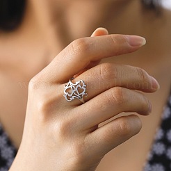 Кольца для пальцев из нержавеющей стали 304 с полым сердцем&nbsp;FS-WGC4FA2-04