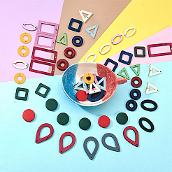 Подвески из дерева смешанного стиля&nbsp;WOOD-SC0001-02