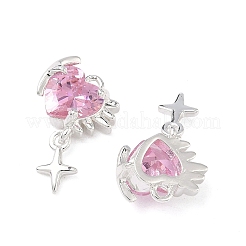 Латунное сердечко с подвесками в виде звезды&nbsp;KK-C168-26S-01