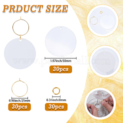 30шт. прозрачные акриловые диски большие подвески&nbsp;ZXFQ-SC0001-03