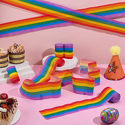 Радужные ленты из гофрированной бумаги для выпускного&nbsp;DIY-WH0622-448