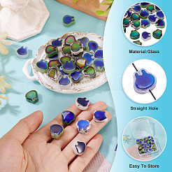 40шт 5 цвета двухцветные стеклянные бусины&nbsp;GLAA-TA0003-37