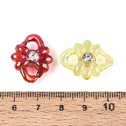 Кольца-связки из непрозрачного акрила с уф-покрытием и кристаллами страз&nbsp;TACR-T029-09M