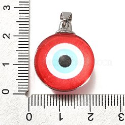 Плоские круглые акриловые подвески из нержавеющей стали 201&nbsp;STAS-U036-01P-07