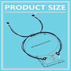 1 шт. регулируемые браслеты из сплава и вощеного шнура для женщин&nbsp;AJEW-LP0007-58B