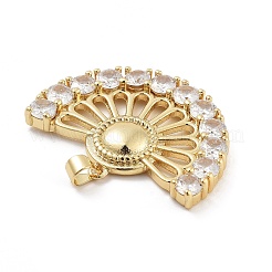 Подвески в форме веера с покрытием из латуни с микропаве из кубического циркония&nbsp;KK-G512-28A-G