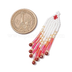 Подвески-кисточки из стеклянного бисера&nbsp;PALLOY-MZ00655-01