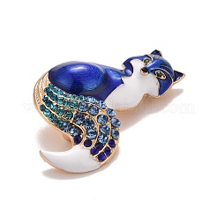 Значок лисы со стразами&nbsp;JEWB-E013-05G-02