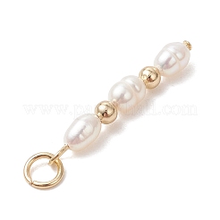 3 шт. 3 стиля подвесок из натурального культивированного пресноводного жемчуга в виде рисовых зерен&nbsp;PALLOY-JF05069