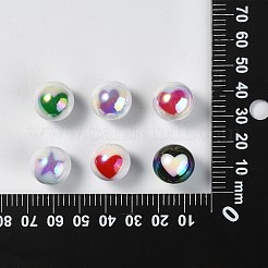 100 шт. двухцветные непрозрачные акриловые бусины с УФ-покрытием&nbsp;OACR-CJ0001-34