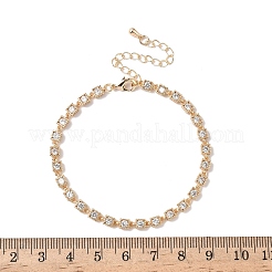 Браслеты с квадратными звеньями из кубического циркония&nbsp;BJEW-L711-01G-02