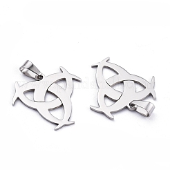 Устойчивые к потускнению ювелирные изделия для мальчиков оригинальный цвет 201 нержавеющая сталь треугольные узлы подвески&nbsp;STAS-I032-228