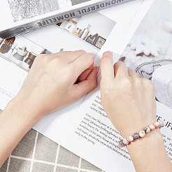 Натуральные бусины из яшмы розового цвета под зебру&nbsp;G-OC0001-22