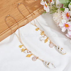 2 шт. подвеска из сплава и натуральной ракушки&nbsp;HJEW-DR00184