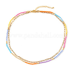 Двухслойные ожерелья для женщин из нержавеющей стали&nbsp;SE1953