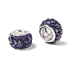 Горный хрусталь из полимерной глины европейские бусины с большим отверстием&nbsp;FPDL-R002-07