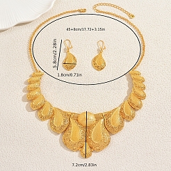 Комплекты из винтажного сплава с полыми каплевидными серьгами и ожерельями для женщин&nbsp;OQ3766