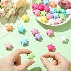 Прорезиненные стиль непрозрачной акриловые бусины&nbsp;OACR-CJC0005-04