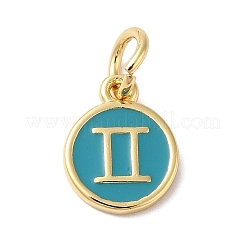 Настоящие 18-каратные позолоченные латунные эмалевые подвески&nbsp;KK-L216-001G-I