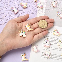 40шт 5 стиля подвески из непрозрачной смолы в виде единорога&nbsp;RESI-CJ0002-83