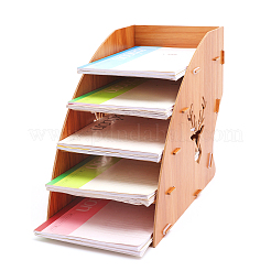 5 слот для сборки оленя деревянный настольный бумажный органайзер держатель для файлов&nbsp;ODIS-WH0026-28