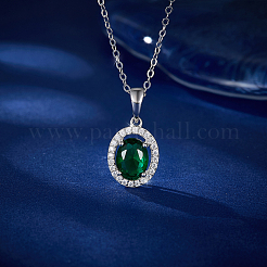 Ожерелья с подвесками в форме овала из стерлингового серебра для женщин&nbsp;PM6315-1