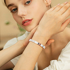 5шт. 5-х цветный набор из простых открытых браслетов-манжет из нержавеющей стали для женщин&nbsp;BJEW-AN0001-44