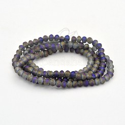 Полная радужная граненая нить стеклянных бусин рондель&nbsp;EGLA-J054-3x2mm-FR02