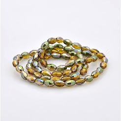 Половина радуги покрытием из стекла граненый риса шарики нити&nbsp;GLAA-A030A-HR06