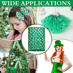 Полиэстеровые сетчатые ткани ко дню святого патрика&nbsp;DIY-WH0622-230B