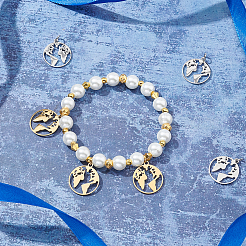 20 шт. подвески из нержавеющей стали 201 двух цветов&nbsp;STAS-UN0029-86