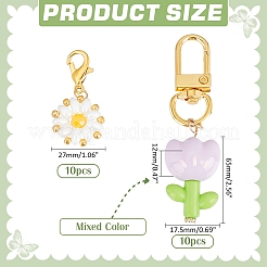 20 шт. 2 стиля подвески из акрилового стекла в виде цветов украшения&nbsp;HJEW-PH0001-82