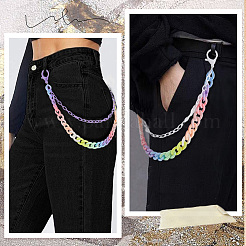 2 шт. двухцветные резиновые двухслойные цепные ремни для брюк&nbsp;AJEW-GF0011-20A