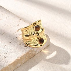 Натуральный тигровый глаз кольца палец&nbsp;STAS-Z112-06G