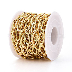 Латунные текстурированные овальные звенья цепи&nbsp;CHC-T018-37G