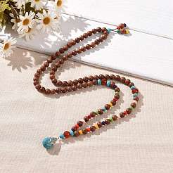 Ожерелья из бисера из дерева&nbsp;NJEW-JN04136
