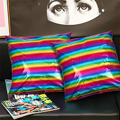 Полиэфирная ткань с бронзовым покрытием в цветную полоску&nbsp;DIY-WH0034-57