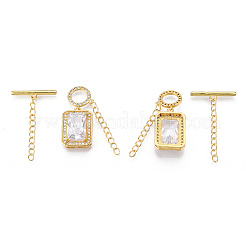 Удлинитель цепи из прозрачного кубического циркония из латуни с микропаве&nbsp;LS-KK-R133-056-NF