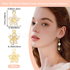 10 шт. экологически чистые подвески из латуни с микропаве из прозрачного кубического циркония&nbsp;KK-BBC0015-93