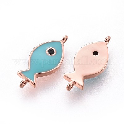 Соединители латунные эмалевые звенья&nbsp;KK-F783-13RG-1