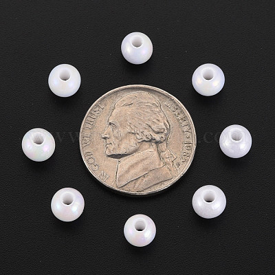 Непрозрачные акриловые бусины MACR-S370-D6mm-01-1