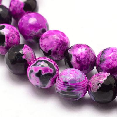 Бусы из натурального огненного агата с потрескиванием G-K166-06F-6mm-07-1