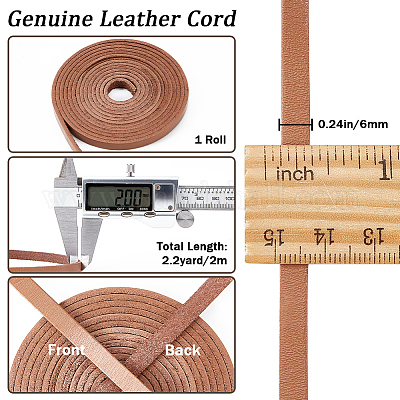 2 м плоский кожаный шнур&nbsp;LC-WH0007-07A-02-1