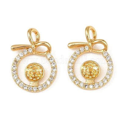 Латунные микропейв прозрачные кубические циркониевые шпильки&nbsp;LS-KK-B137-16G-1