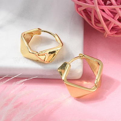 Латунные серьги обруча EJEW-S249-06G-1