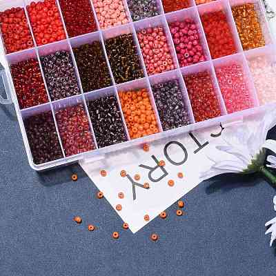288 г 24-х цветных стеклянных бусин&nbsp;SEED-JQ0005-01B-4mm-1