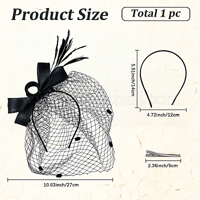 Сетчатая вуаль из марли с заколкой-аллигатором&nbsp;AJEW-WH20018-97A-1