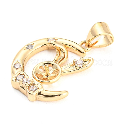 Подвески-подвески из латуни с микрокубическим цирконием&nbsp;LS-KK-Q794-04C-G-1