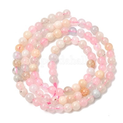 Естественно Morganite круглый шарик нити&nbsp;G-I159-4mm-1